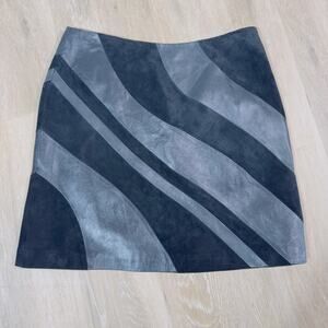 Vintage Cache Black Leather Y2K 90's Skirt Size 8